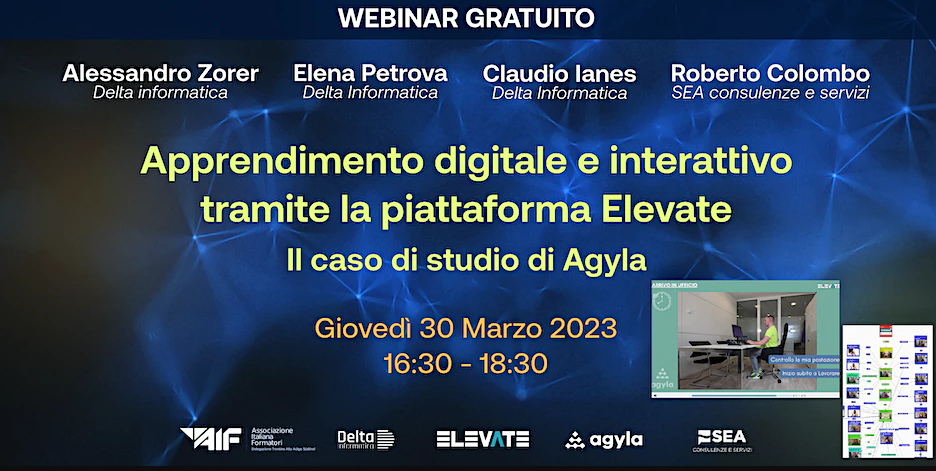 Webinar- APPRENDIMENTO DIGITALE E INTERATTIVO TRAMITE PIATTAFORMA ELEVATE